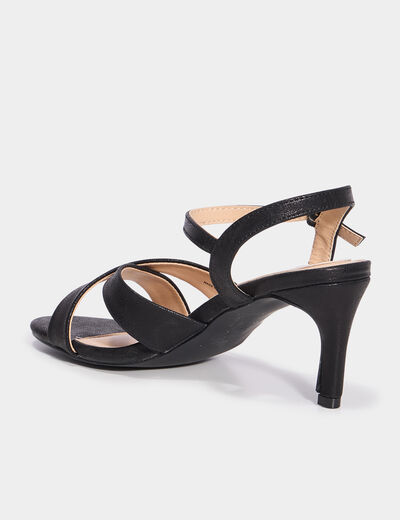 Sandales à talons 7 cm noir femme