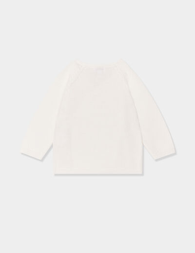 Gilet coton col cache-coeur blanc bébé garçon