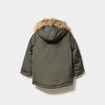 Parka &agrave; capuche fausse fourrure vert kaki gar&ccedil;on