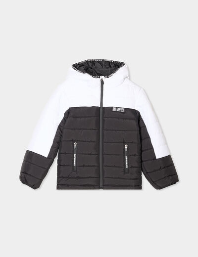 Doudoune zippée à capuche blanc garçon