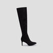 Cuissardes zipp&eacute;es effet su&eacute;dine noir femme