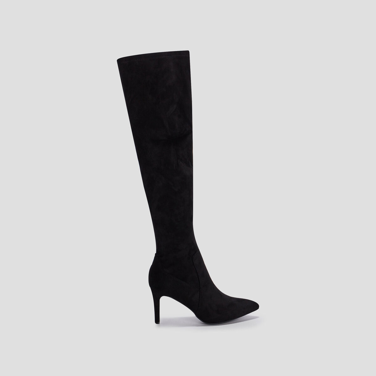 Cuissardes zipp&eacute;es effet su&eacute;dine noir femme