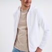 Sweat zipp&eacute; molleton &agrave; capuche blanc homme