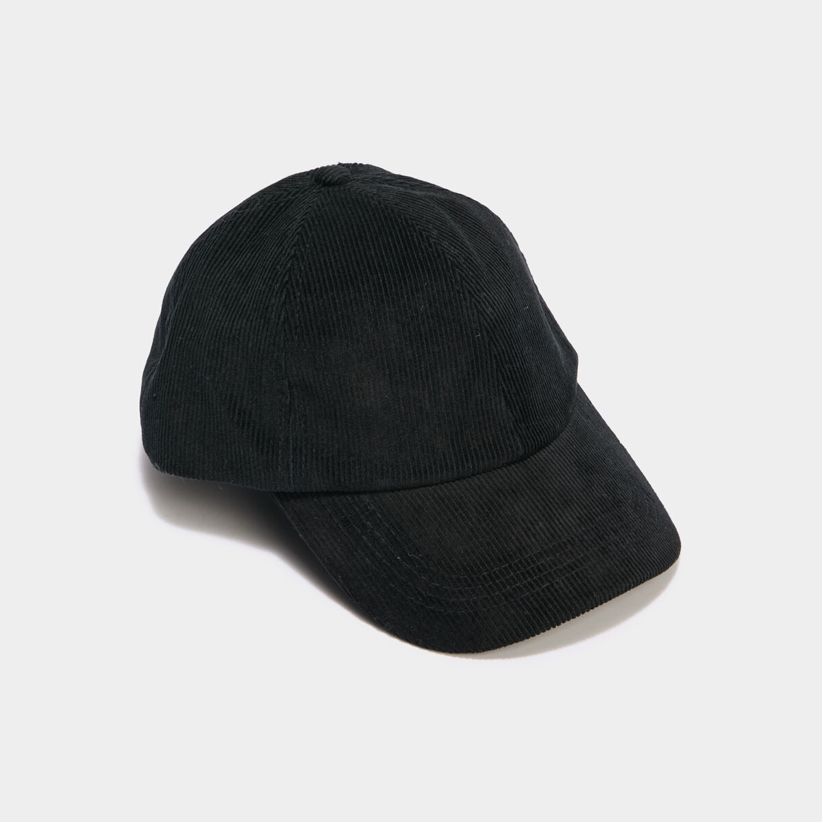 Casquette effet velours côtelé noir homme