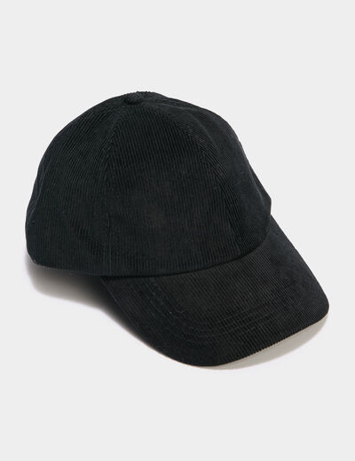 Casquette effet velours côtelé noir homme