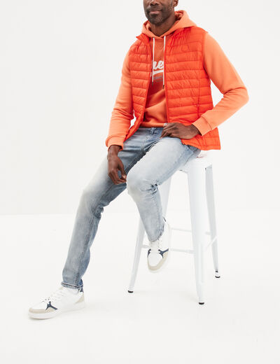 Doudoune légère déperlante sans manches orange homme