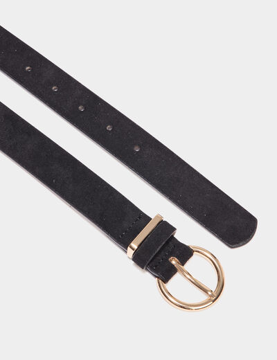 Ceinture effet suédine noir femme