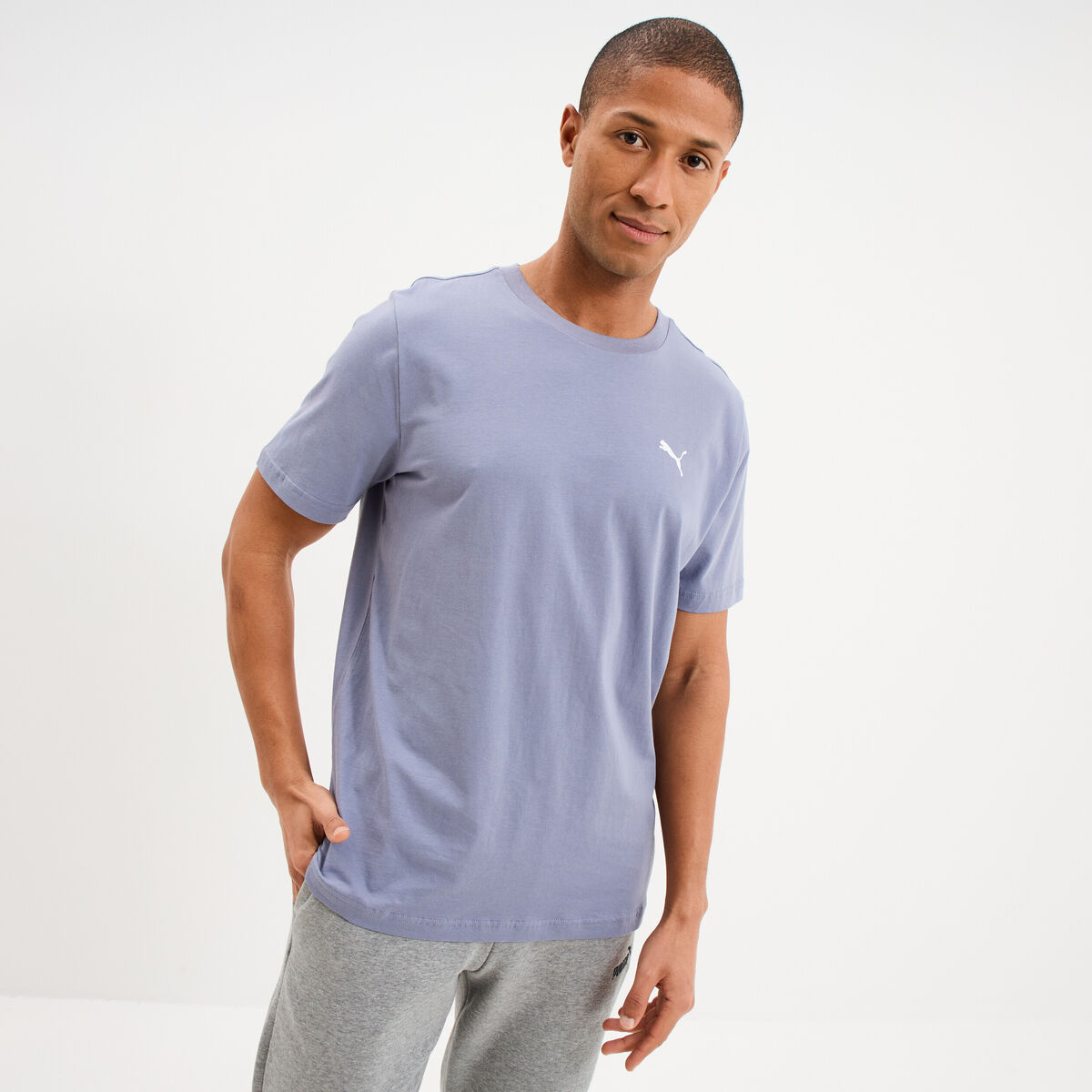 T-shirt manches courtes coton Puma mauve homme