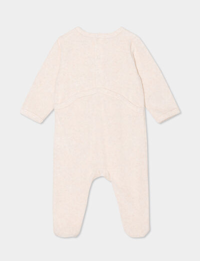 Dors-bien velours manches longues beige b&eacute;b&eacute;