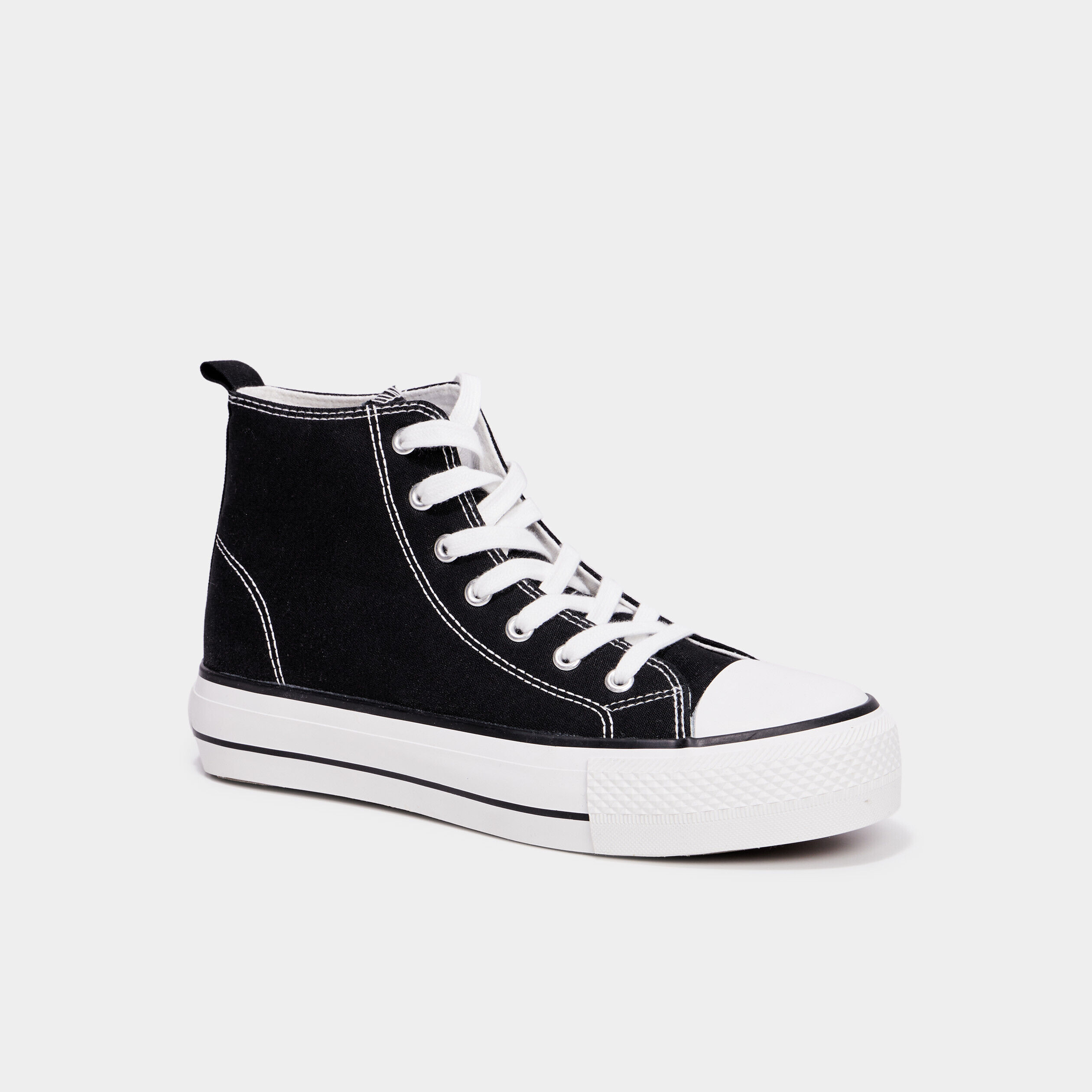 Baskets montantes à lacets Creeks noir femme CREEKS
