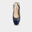 Escarpins &agrave; talons pied large bleu femme
