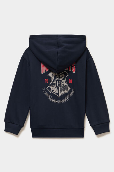 Sweat zipp&eacute; &agrave; capuche Harry Potter bleu marine gar&ccedil;on