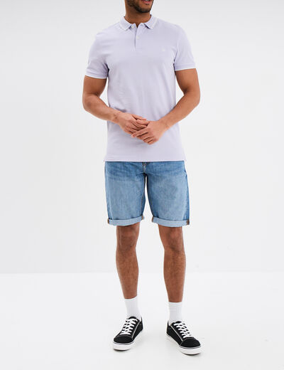 Bermuda short droit en jean denim double stone homme