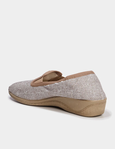 Chaussons compens&eacute;s sable femme
