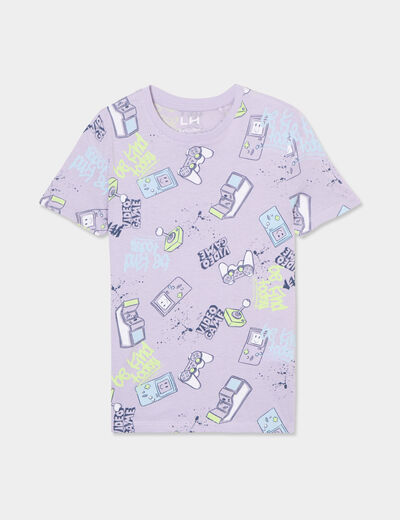 T-shirt manches courtes coton parme garçon