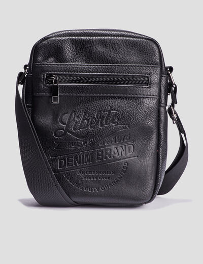Sac rectangulaire bandouli&egrave;re noir homme