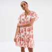 Robe trapèze manches papillons coton ecru femme