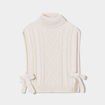 Pull gilet noeuds col roulé sans manches sable femme