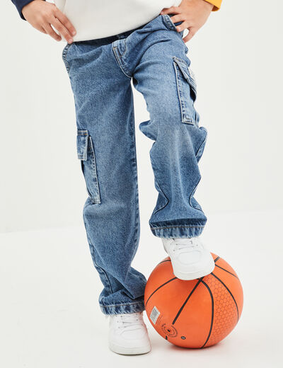 Jeans cargo Creeks denim double stone garçon