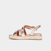 Sandales en cuir semelles corde jaune or femme