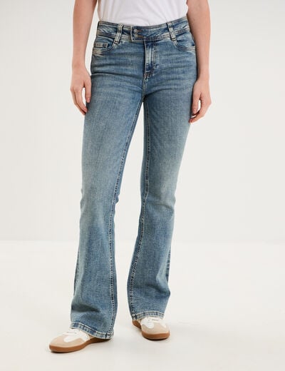 Jean flare taille basse denim dirty femme