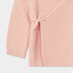 Brassière naissance tricot nouée coton rose poudrée bébé fille