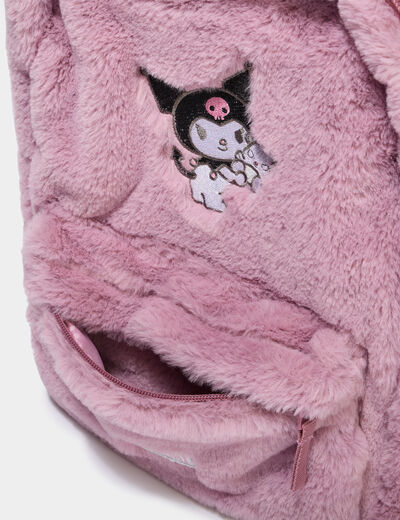 Sac &agrave; dos fausse fourrure Kuromi multicolore fille