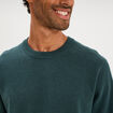 Pull col rond manches longues vert canard homme
