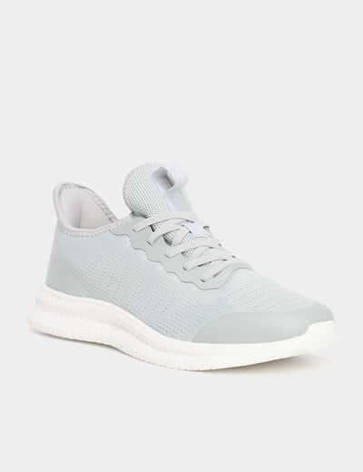 Baskets running gris clair femme