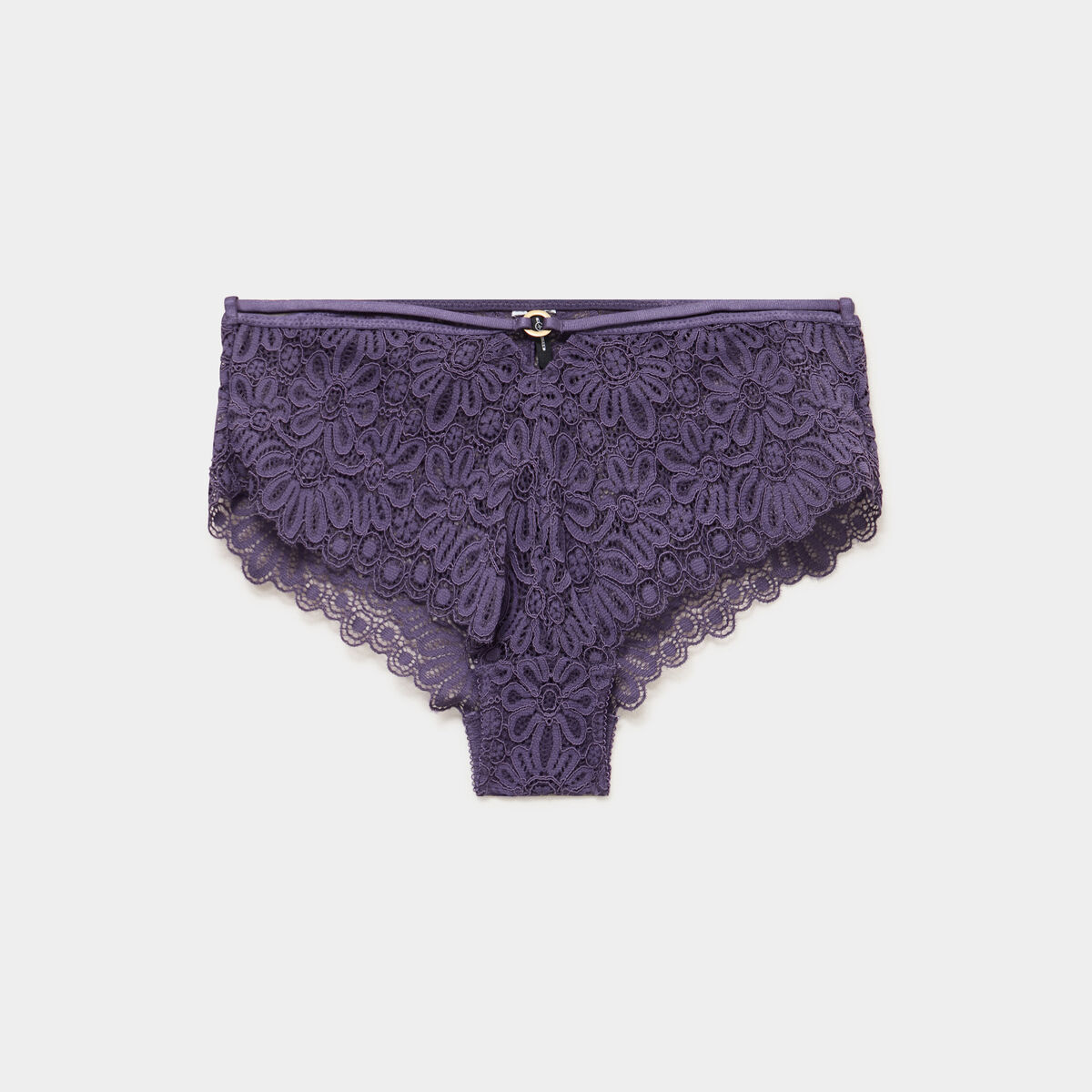 Shorty en dentelle violet femme