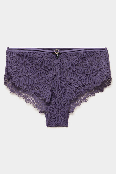 Shorty en dentelle violet femme