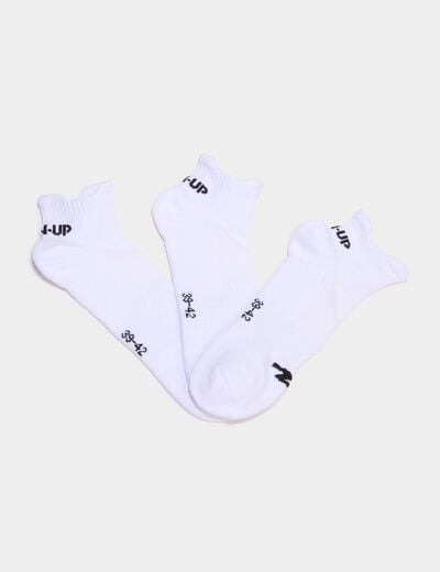Lot 3 paires chaussettes invisibles blanc homme