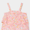 Ensemble d&eacute;bardeur et short coton rose corail b&eacute;b&eacute; fille