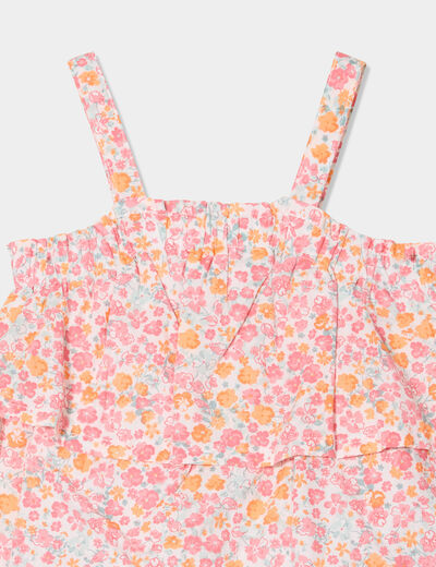 Ensemble débardeur et short coton rose corail bébé fille
