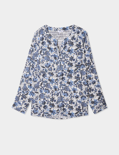 Chemise col mao Modavista blanc femme grande taille