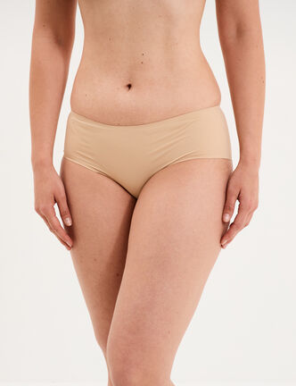 Shorty microfibre sans coutures beige femme