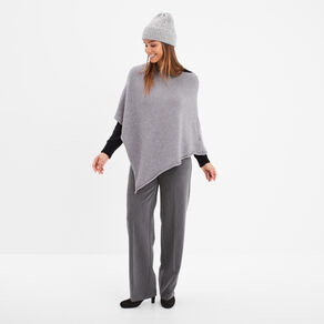 Poncho asymétrique gris femme