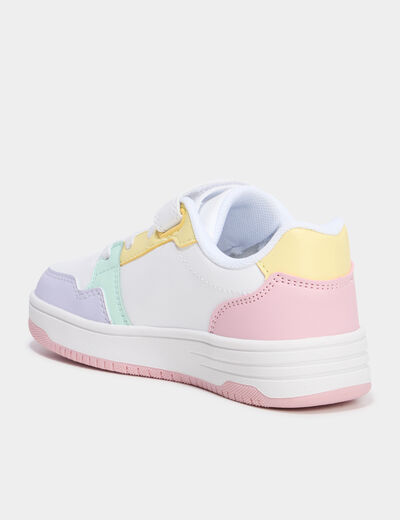 Tennis basses à scratchs multicolore fille