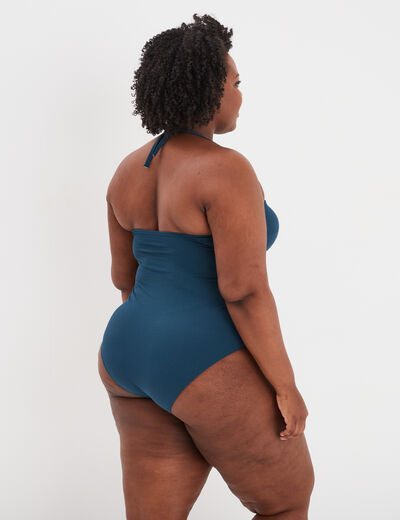 Maillot de bain une pièce bleu canard femme grande taille