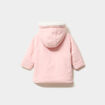 Manteau doubl&eacute; &agrave; capuche rose clair b&eacute;b&eacute; fille