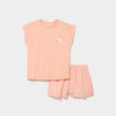 Ensemble pyjama short et t-shirt orange clair femme