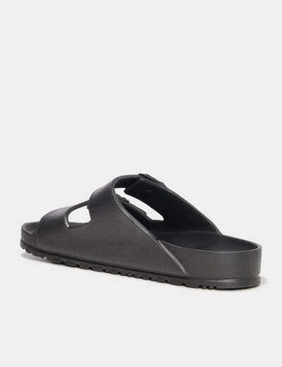 Mules de plage avec boucles noir homme