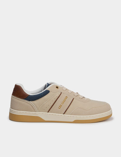 Tennis basses &agrave; lacets Lee Cooper sable homme