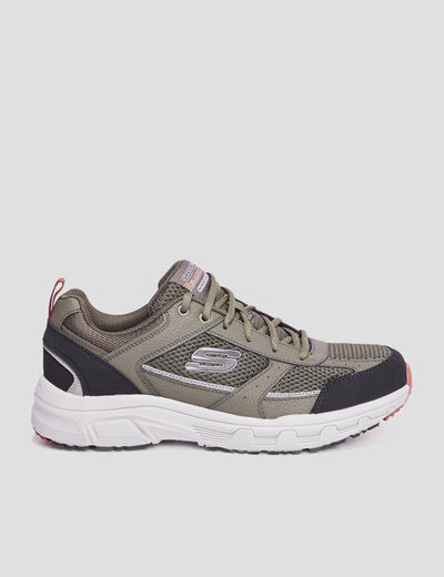 Baskets running mémoire forme Skechers vert kaki homme