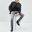 Blouson bomber doublée droite noir homme