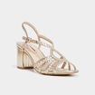 Sandales brides tress&eacute;es Mosquitos jaune or femme