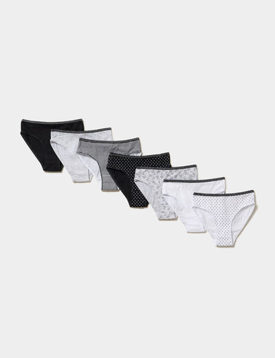 Lot 7 culottes coton noir fille