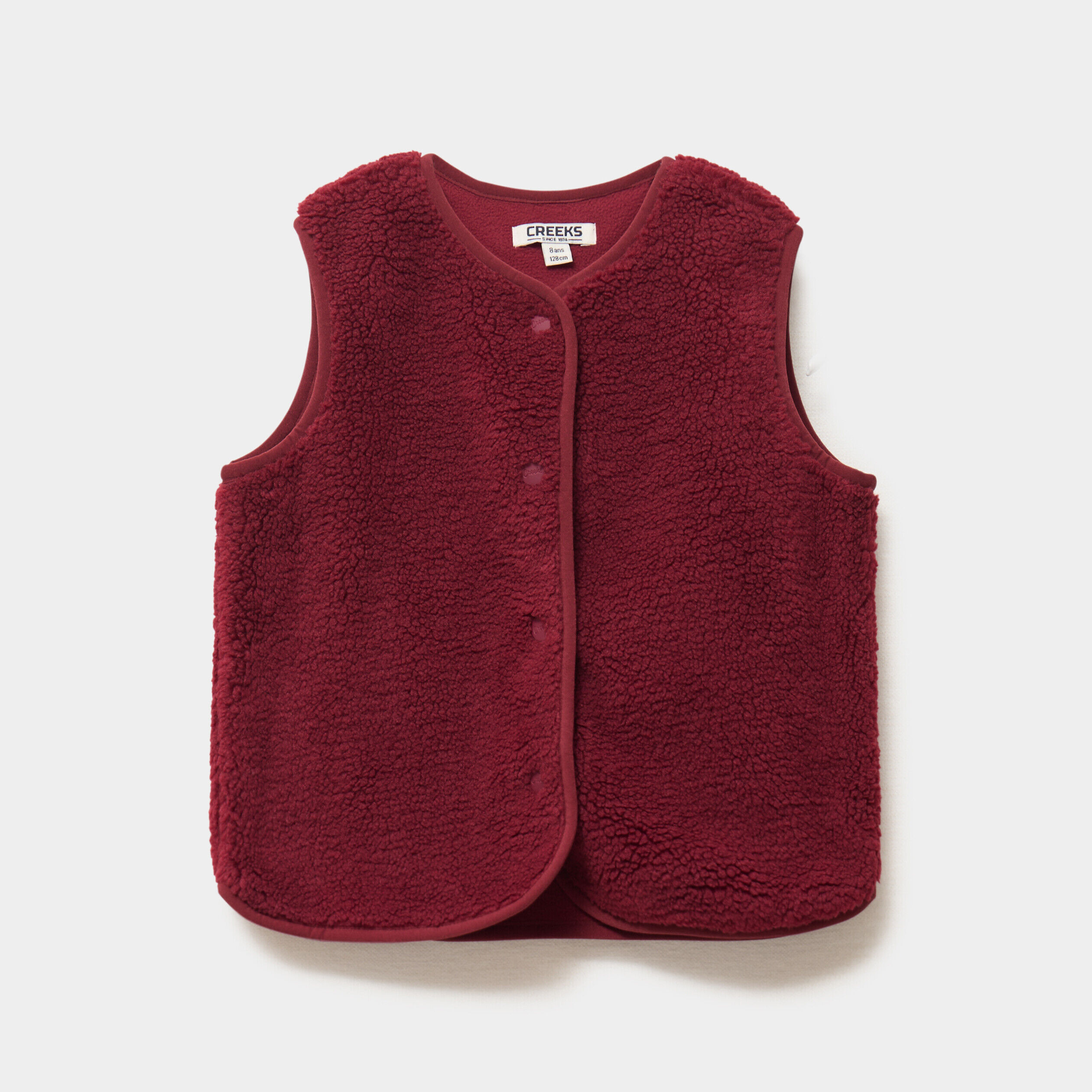 Gilet effet polaire sans manches bordeaux fille CREEKS