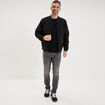Blouson col teddy d&eacute;perlant noir homme