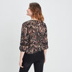 Blouse manches 3/4 détail laçage noir femme